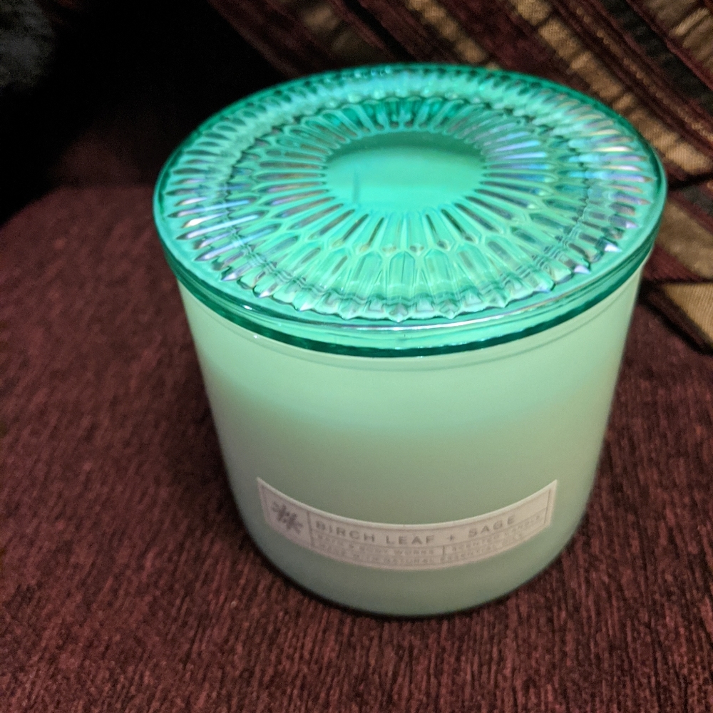 Birch leaf + sage candle by BABW